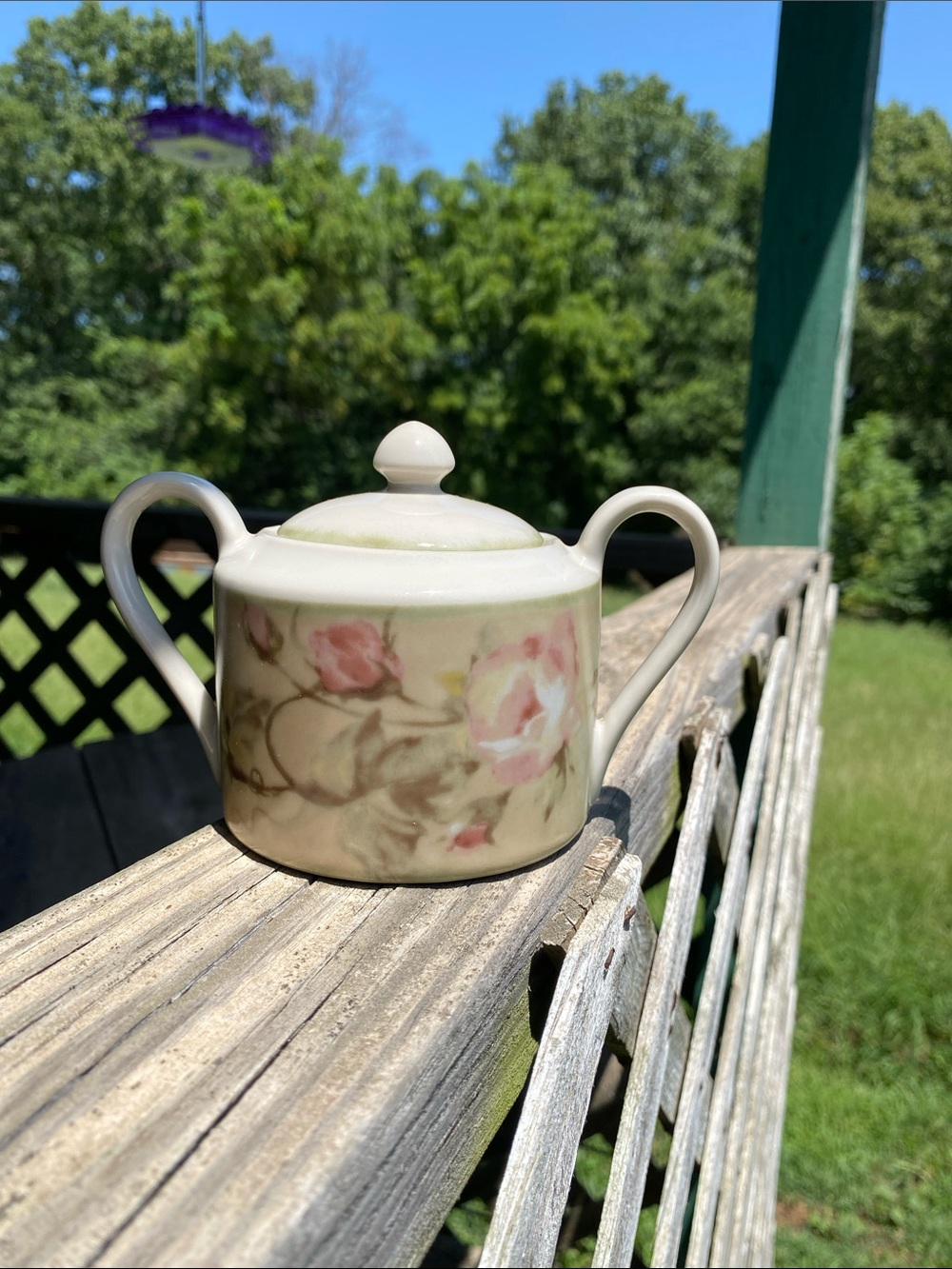 222 Fifth (PTS) "Savannah" Ceramic Sugar Bowl by Cheri Blum
